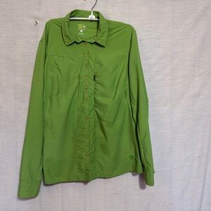 Mountain Hardwear Green Hiking Button Up Shirt Size 12